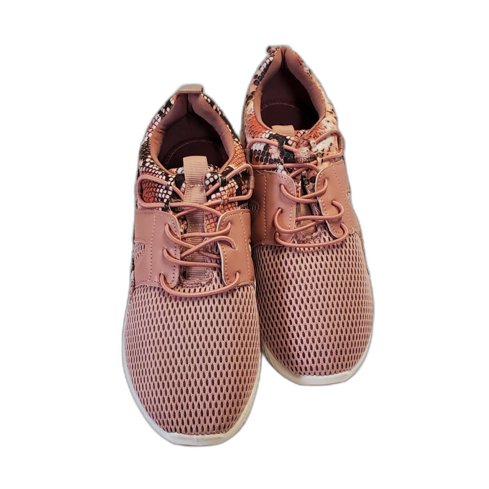 Qupid Faux Snake Skin Sneaker Peach Colorway Size 6